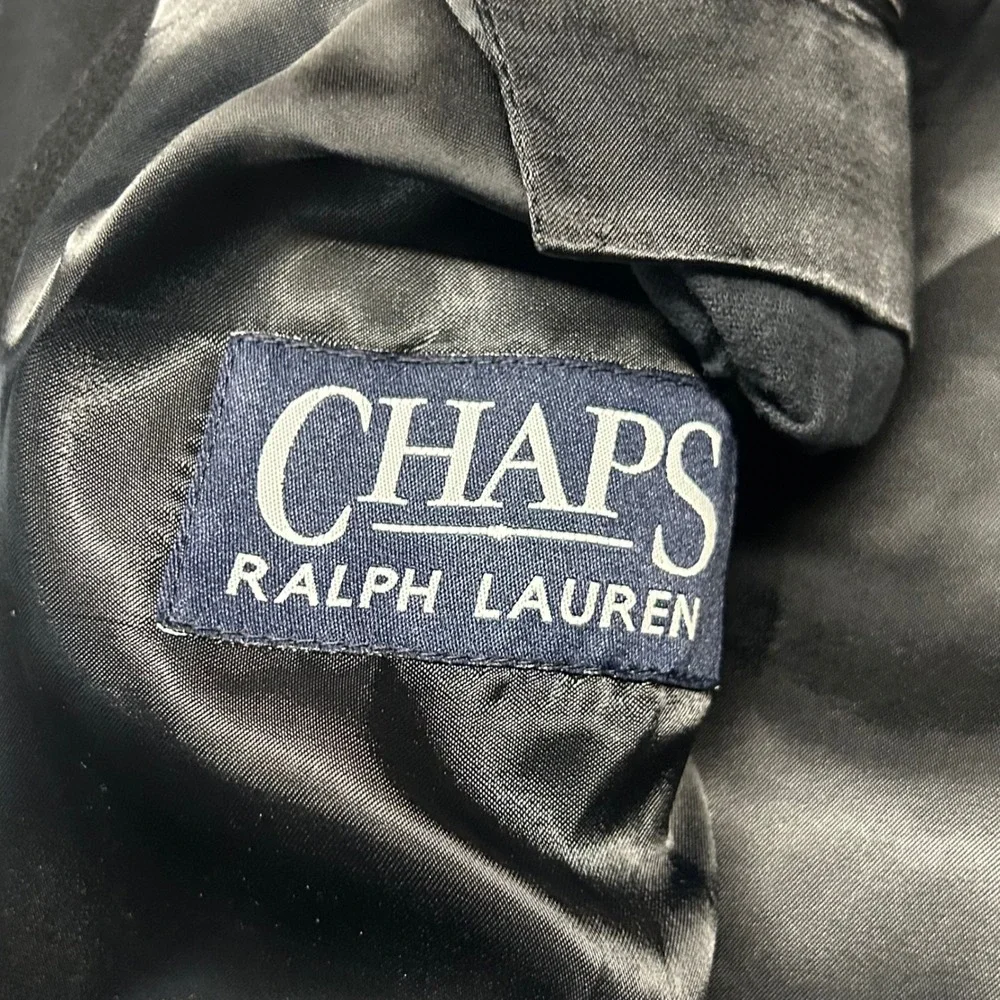 Ralph Lauren Chaps Overcoat Black Mens 48R 100% Cashmere Italian Fabric Coat